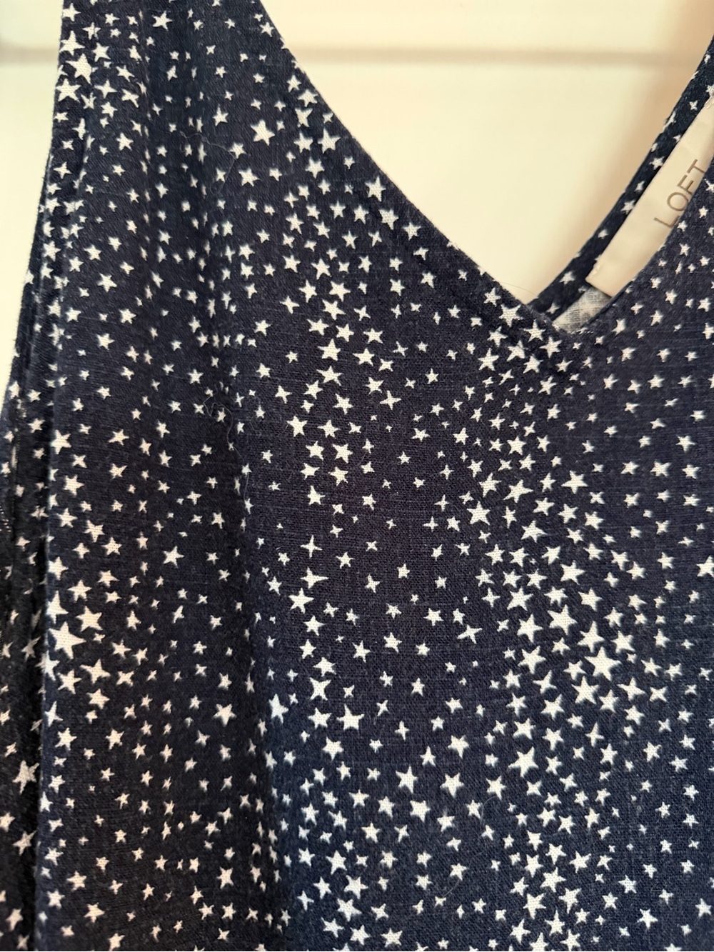 Navy Polka Dot Sleeveless V-Neck Dress - Loft - Picture 2 of 4